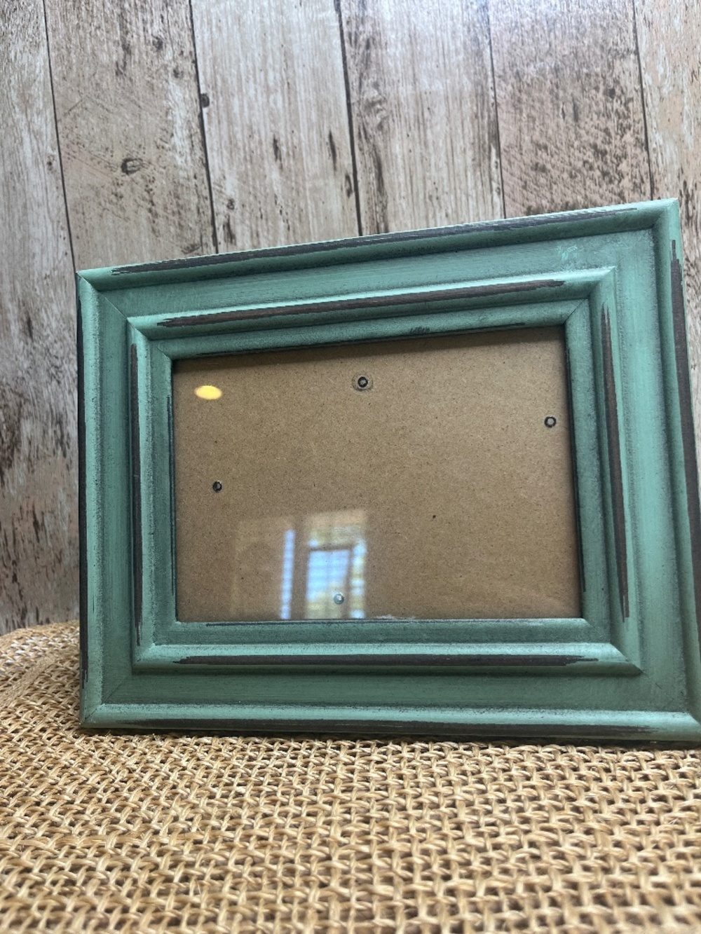 Distressed Green Wooden Picture Frame | Rustic Farmhouse Decor